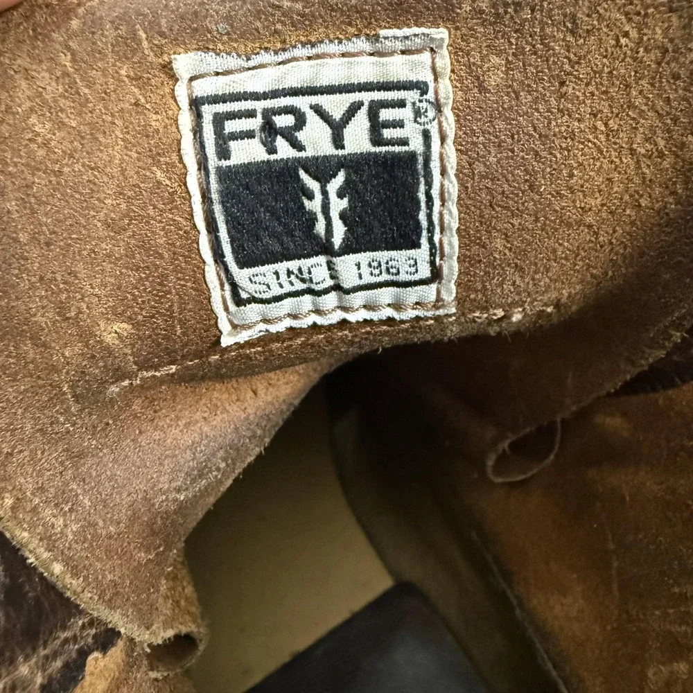 Frye Dakota Boots Mens Size 10.5 Brown Leather Mid Lace Moc Toe Lug Sole